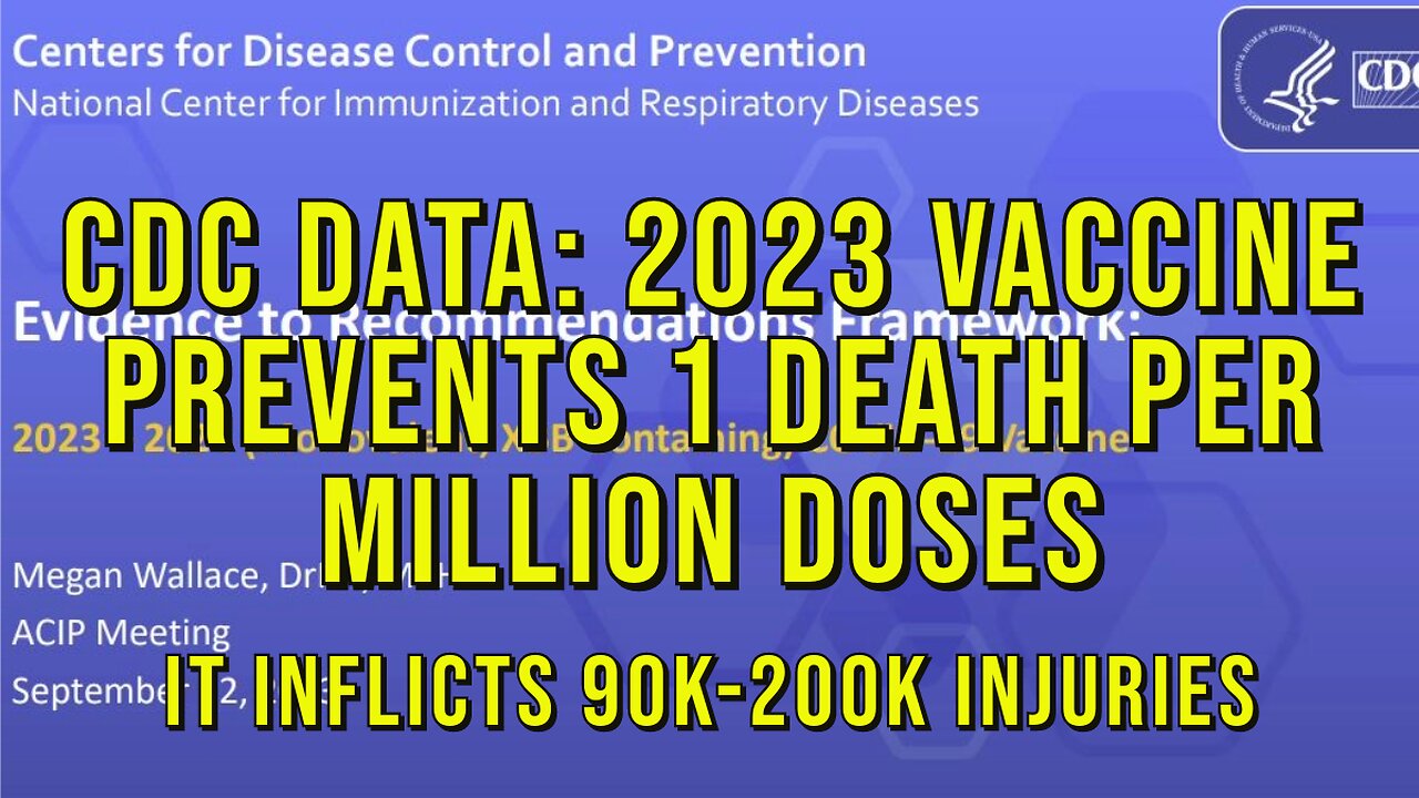 Official CDC Document: 2023 Vaccine Stops 0-1 Deaths (12-17yrs) But Causes 90-200k Injuries