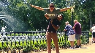 Partner Dancing at Forsyth Fountain Park #partnerdancing #westerndancing