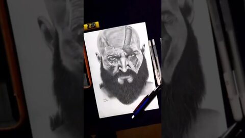 outline v/s sketch(KRATOS) ##youtubeshorts #shorts #shortsvideo #sketch#like #ytshorts #godofwar