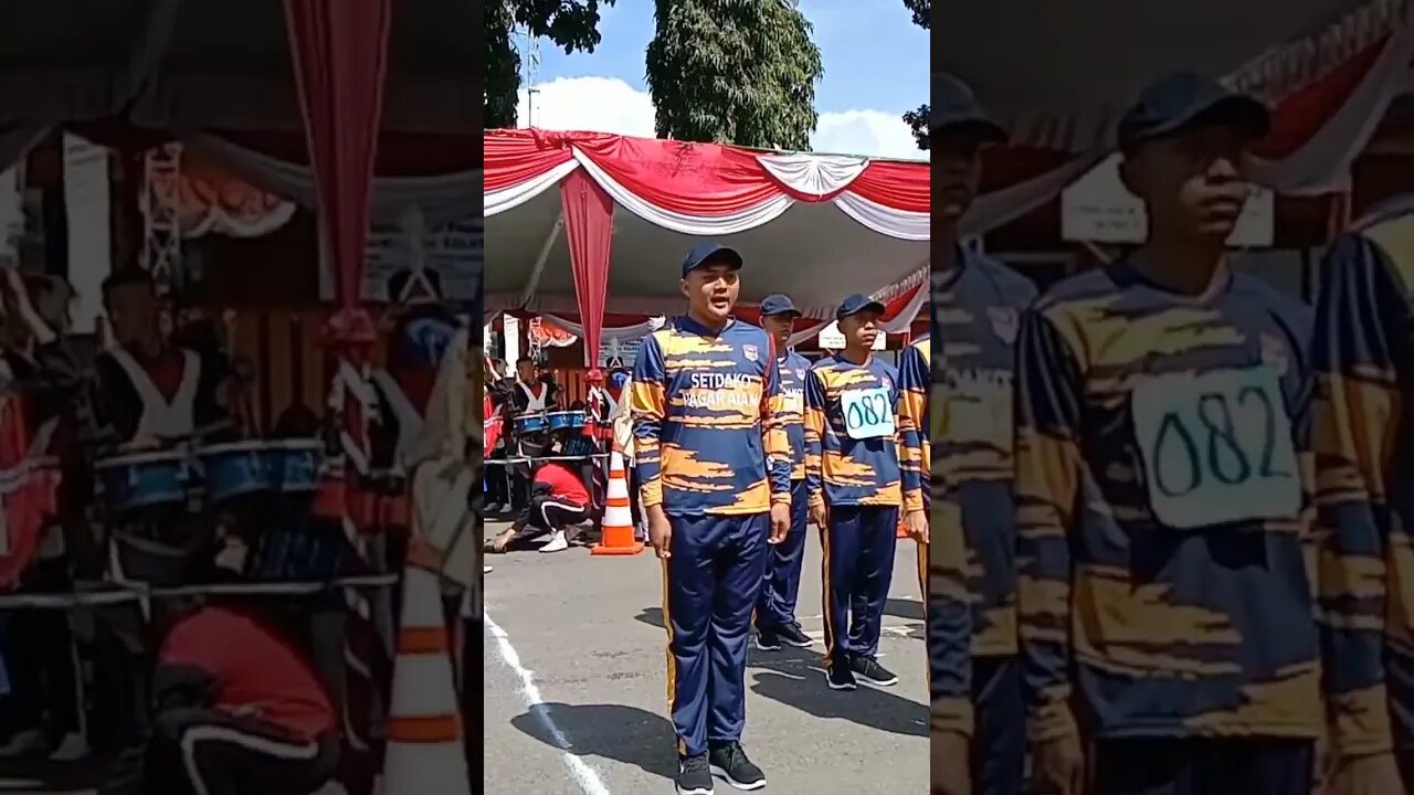 Lomba Gerak Jalan HUT RI Ke 77. Wakil dari SEKDAKO PAGAR ALAM.