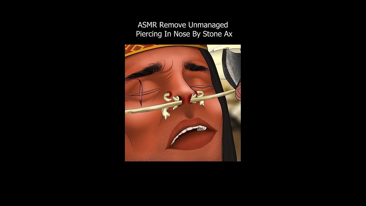 ASMR Remove Unmanaged Piercing In Nose By Stone Ax #mushroomasmr68 #satisfying #shorts #trending