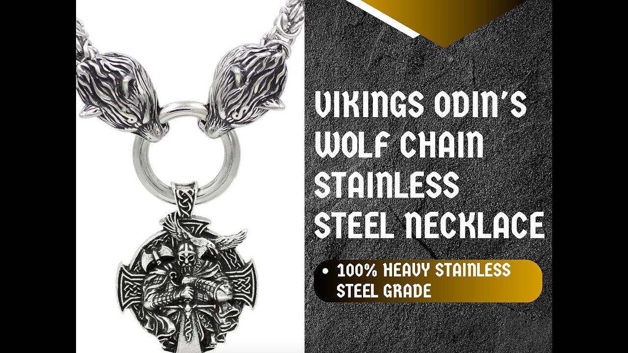 VIKINGS WOLF MJOLNIR NECKLACE