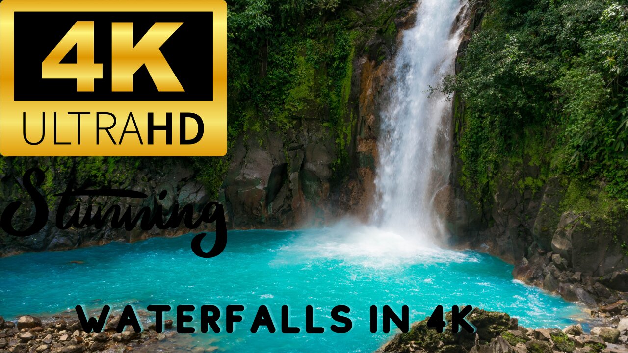 Heavenly Cascades: Stunning 4K Waterfall Footage