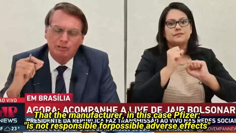 Brazilian President Bolsonaro warning of the adverse effects that vaxx can cause in childrens