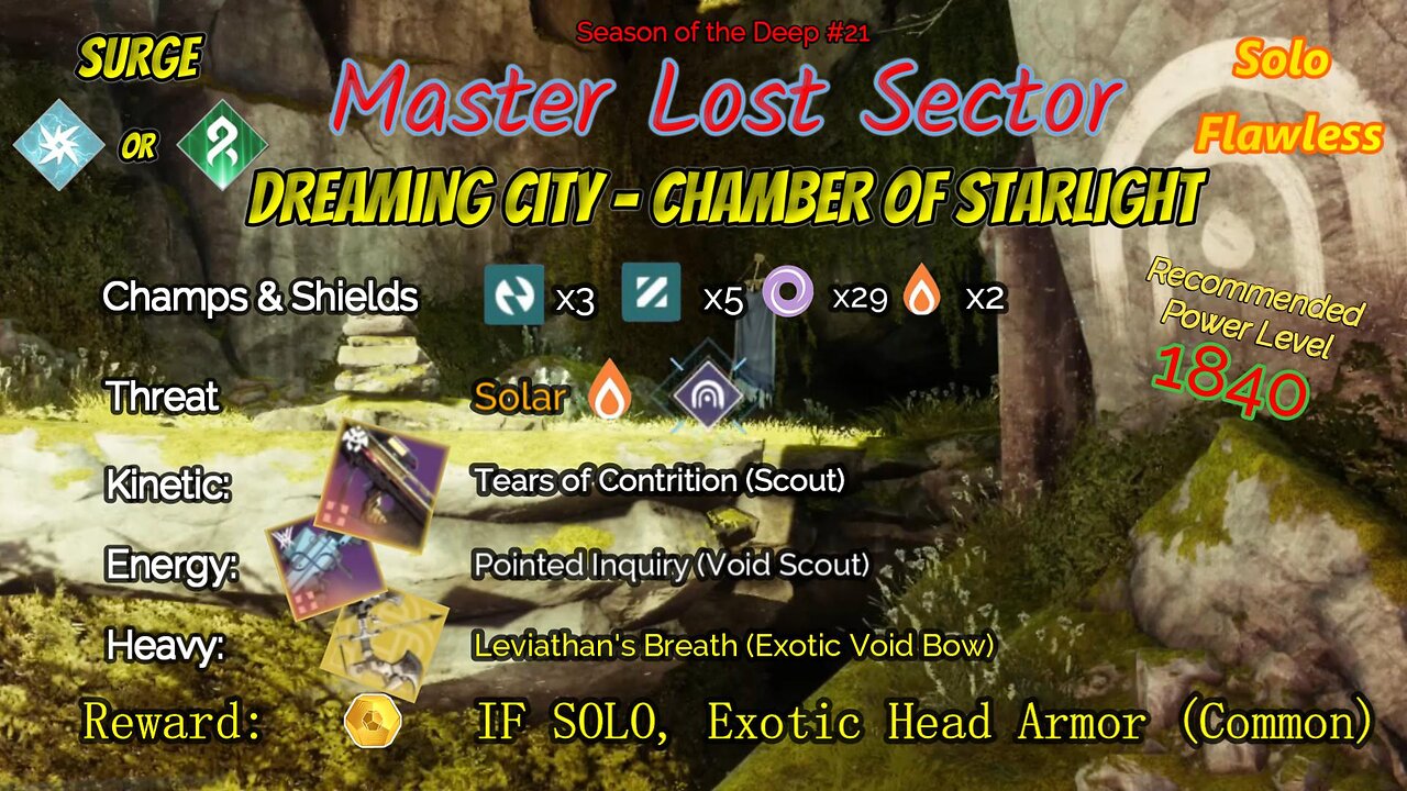 Destiny 2 Master Lost Sector: Dreaming City - Chamber Starlight Void Warlock Solo-Flawless 8-15-23