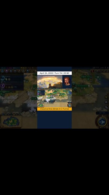 #oneturnadaychallenge #civ6 – Turn 114 - SUN TZU #shorts