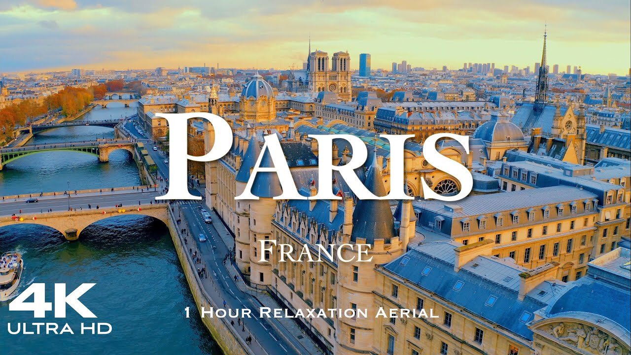 PARIS 2023 🇫🇷 1 Hour Aerial Drone Relaxation Film UHD | FRANCE