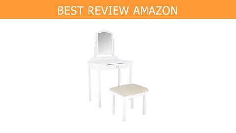 AmazonBasics tocador taburete espejo blanco Review