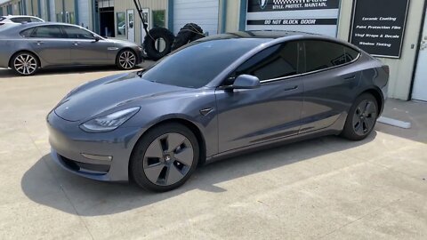 Tulsa Auto Wraps | White Glove Auto | Gray Tesla