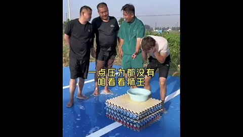 A cool summer,overcoming obstacles with a basin water