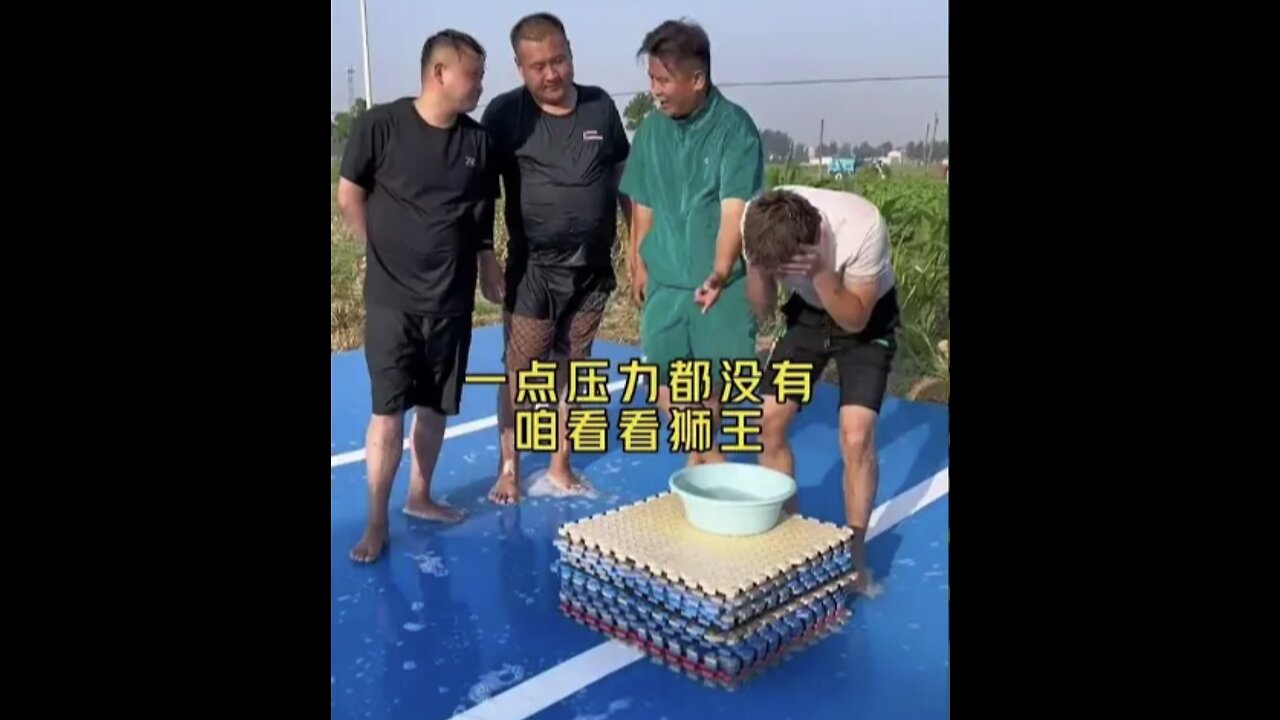 A cool summer,overcoming obstacles with a basin water