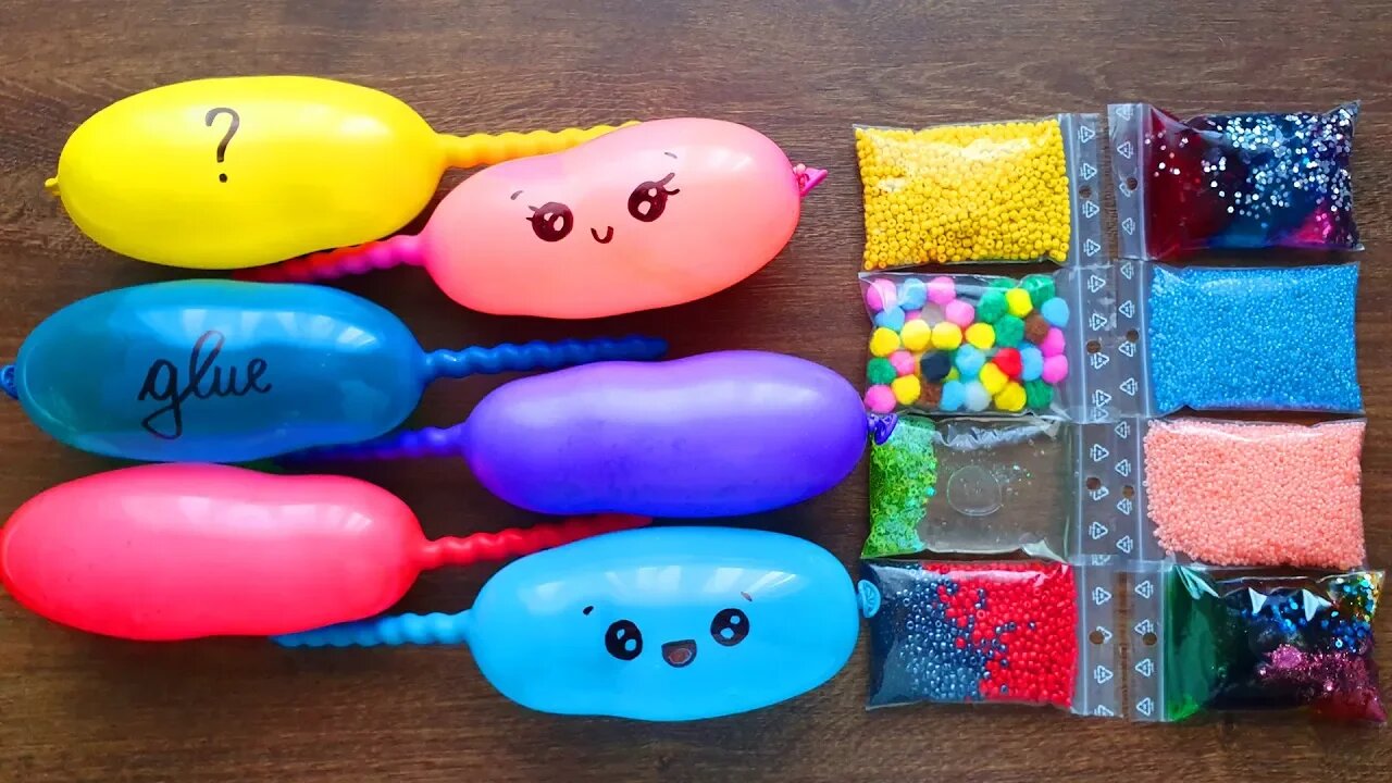 Making Slime with Funny Balloons and Slime Bags