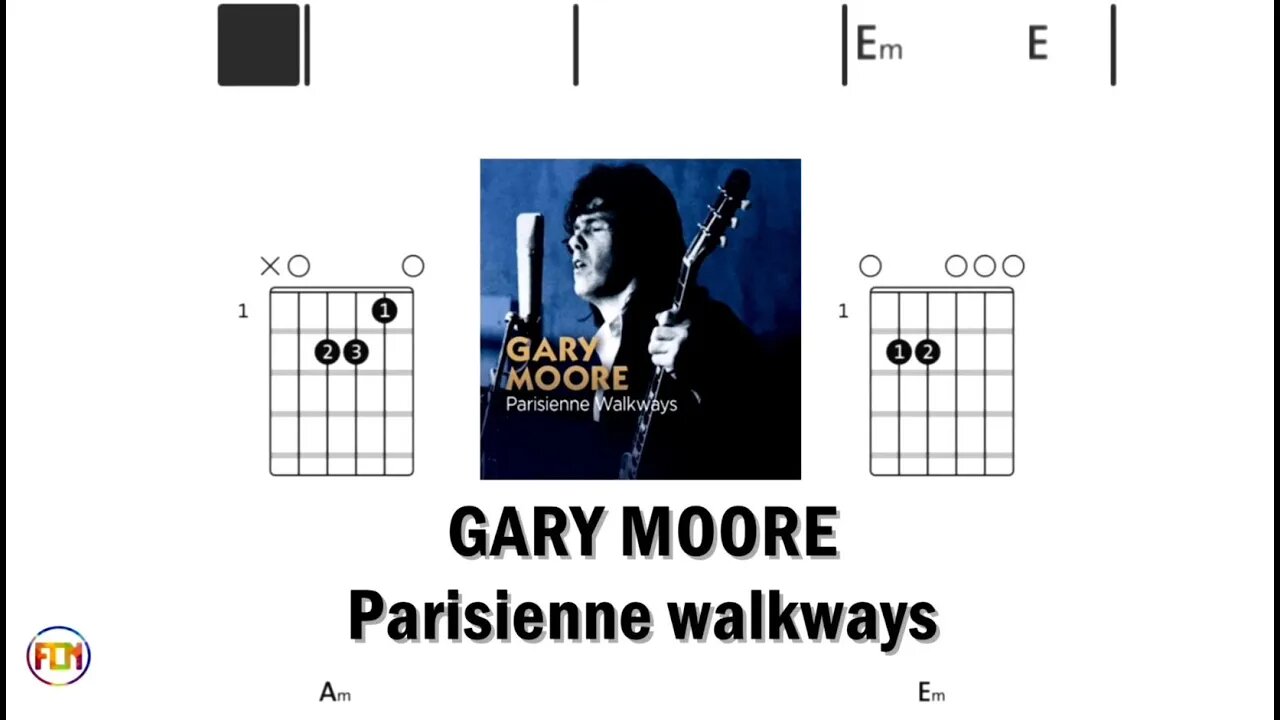 GARY MOORE Parisienne walkways - (Chords & Lyrics like a Karaoke) HD