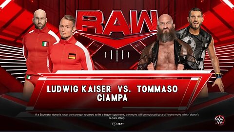 WWE Monday Night Raw Tommaso Ciampa vs Ludwig Kaiser