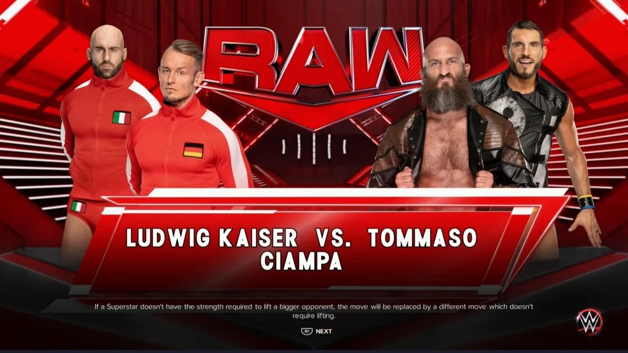 WWE Monday Night Raw Tommaso Ciampa vs Ludwig Kaiser