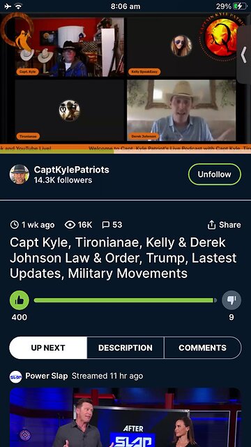 Capt Kyle : Derek Johnson: Trump , Jan 6