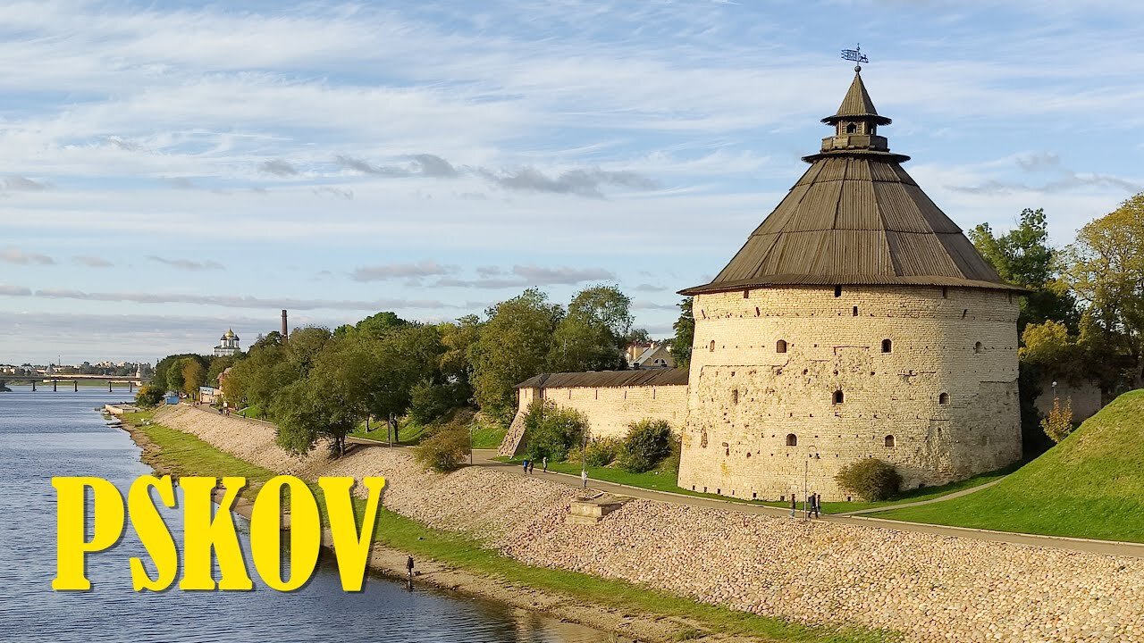 Pskov and Izborsk (Russia) AERIAL DRONE 4K VIDEO