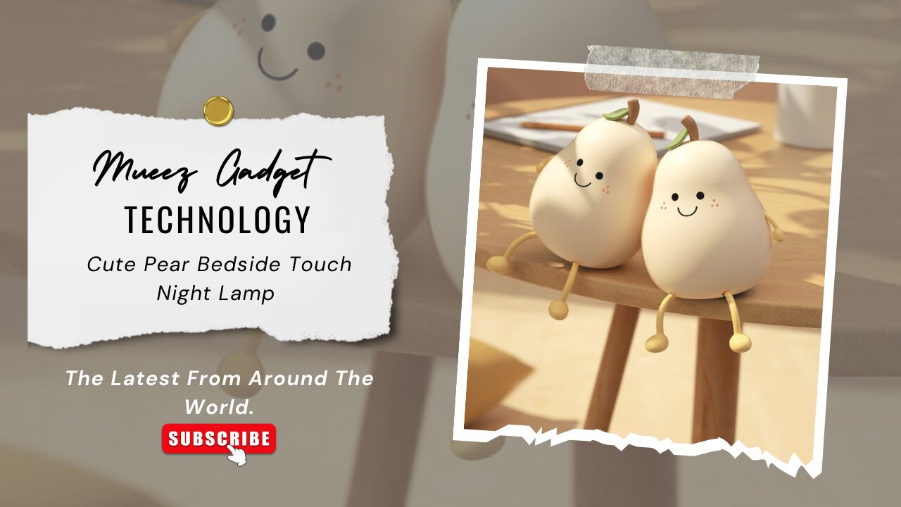 Cute Pear Bedside Touch Night Lamp | Link in description