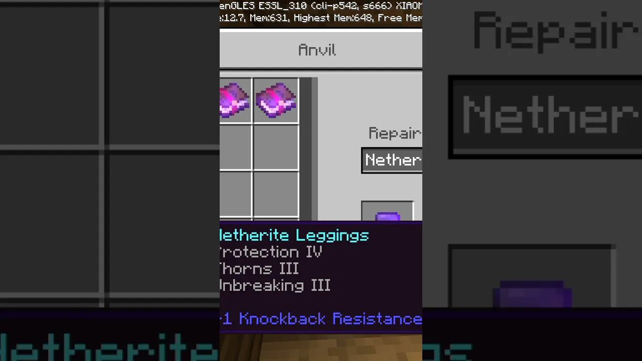 Best enchantment for leggings|| 💯 #shorts #minecraftpe