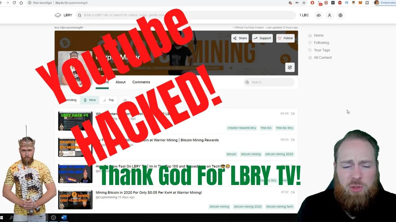 My Youtube Channel Got HACKED! Starting a LBRY Channel Was The BEST THING I EVER DID!