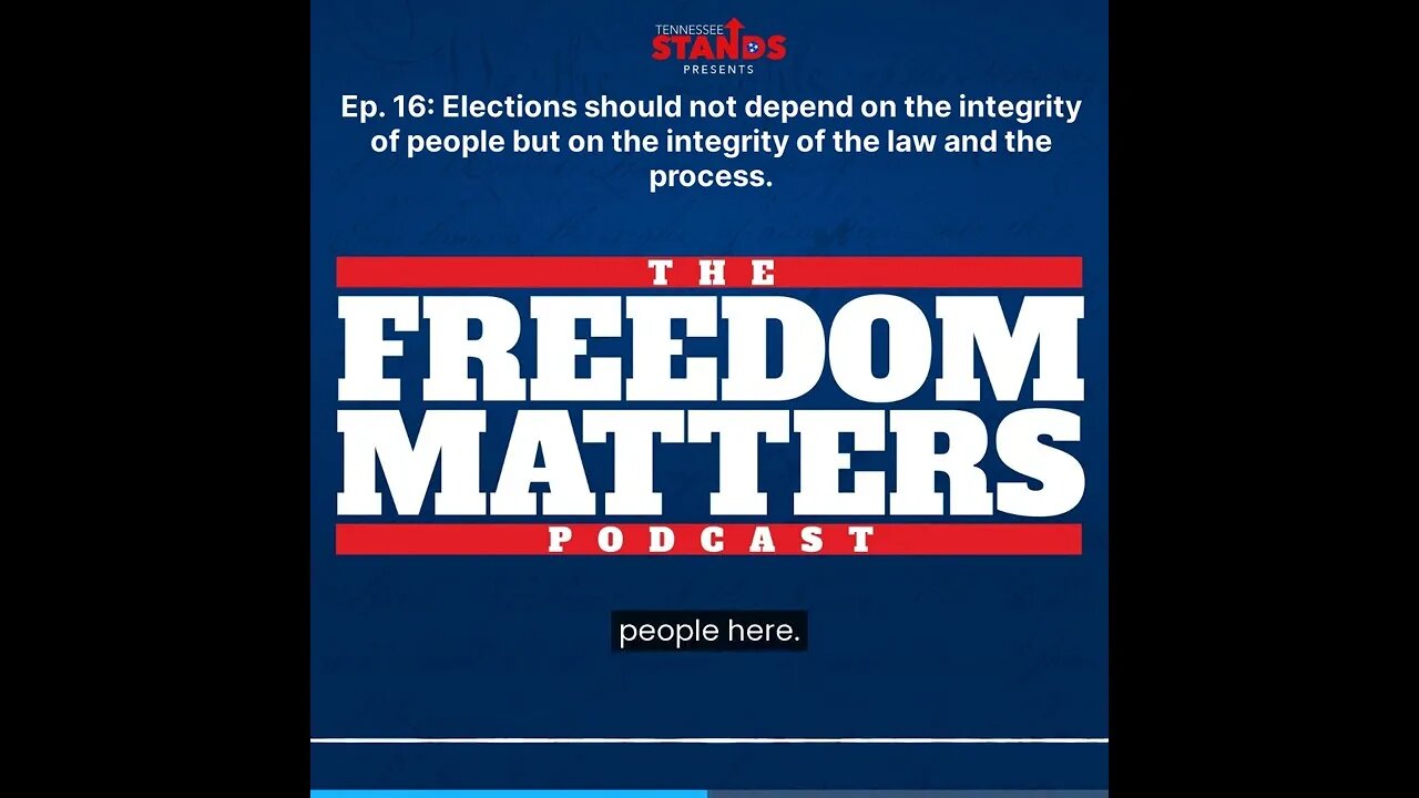 Elections should not rest on the integrity of people, but on law and process.