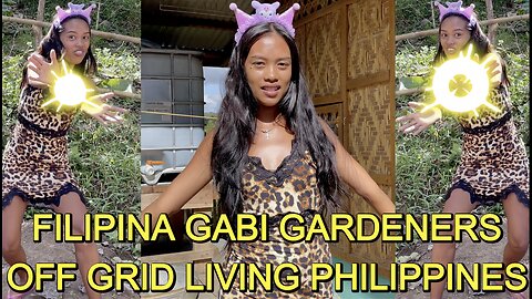 🇵🇭 Filipina Beauty & Girlfriends Harvest Gabi Root! Off Grid Tiny House Solar Living Philippines