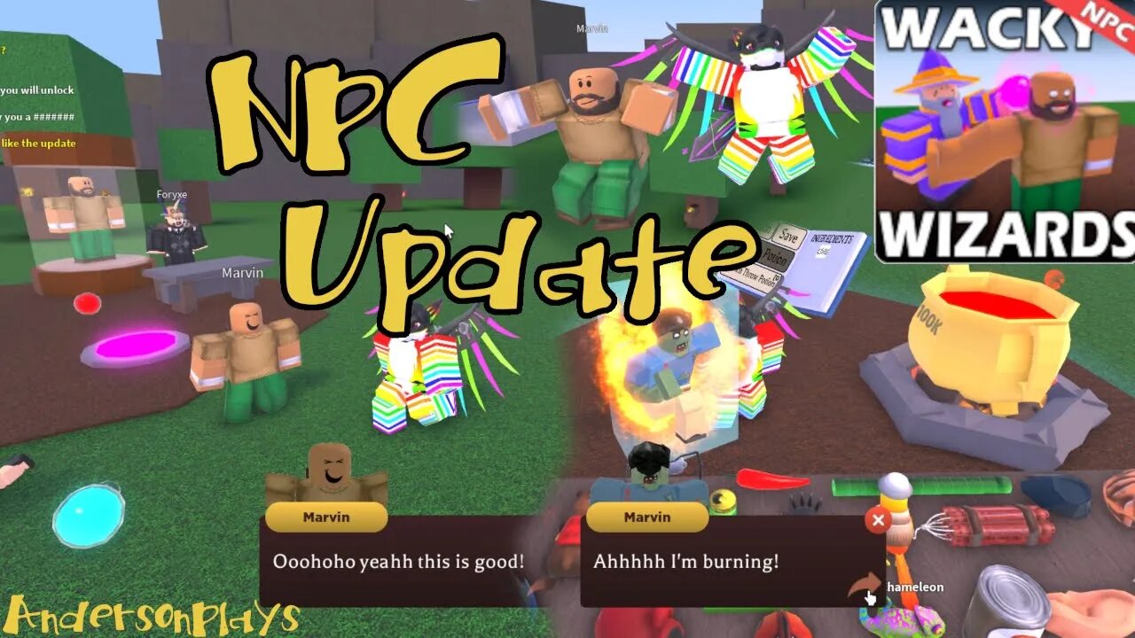 AndersonPlays Roblox Wacky Wizards | NPC UPDATE!!! - How to Make NPC Marvin