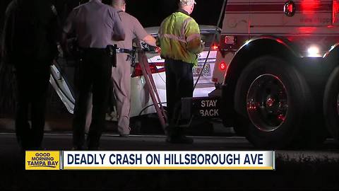 FHP troopers investigate fatal crash on Hillsborough Avenue in Tampa