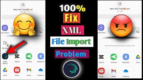 🔥XmL Import Problem Solve Simple Mathiod | Alight Motion Man Problem Solve Video