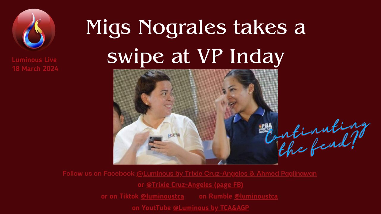 Migs takes a swipe at VP Inday