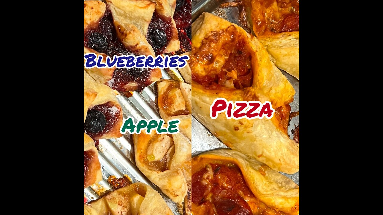 3 Ways Blueberries / Apple /Pizza pastries recipe