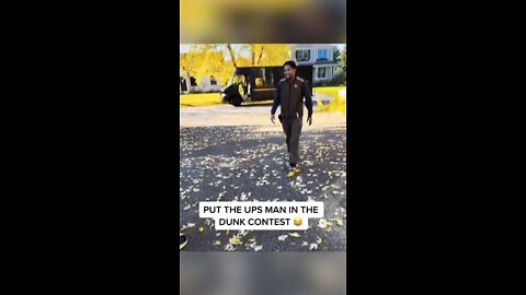 UPS Man Stops to Join Dunk Contest?