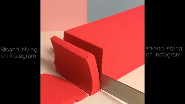 Satisfying Compilation Of Kinetic Sand Being Cut In Different Ways