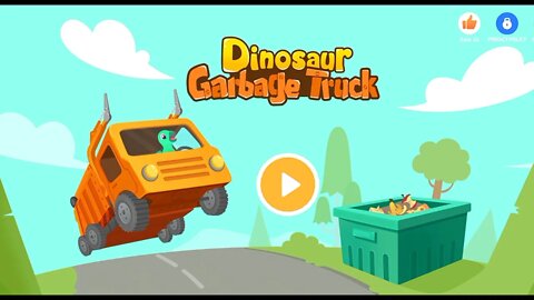 Динозаврик работает на мусоровозе/Dinosaur works on a garbage truck