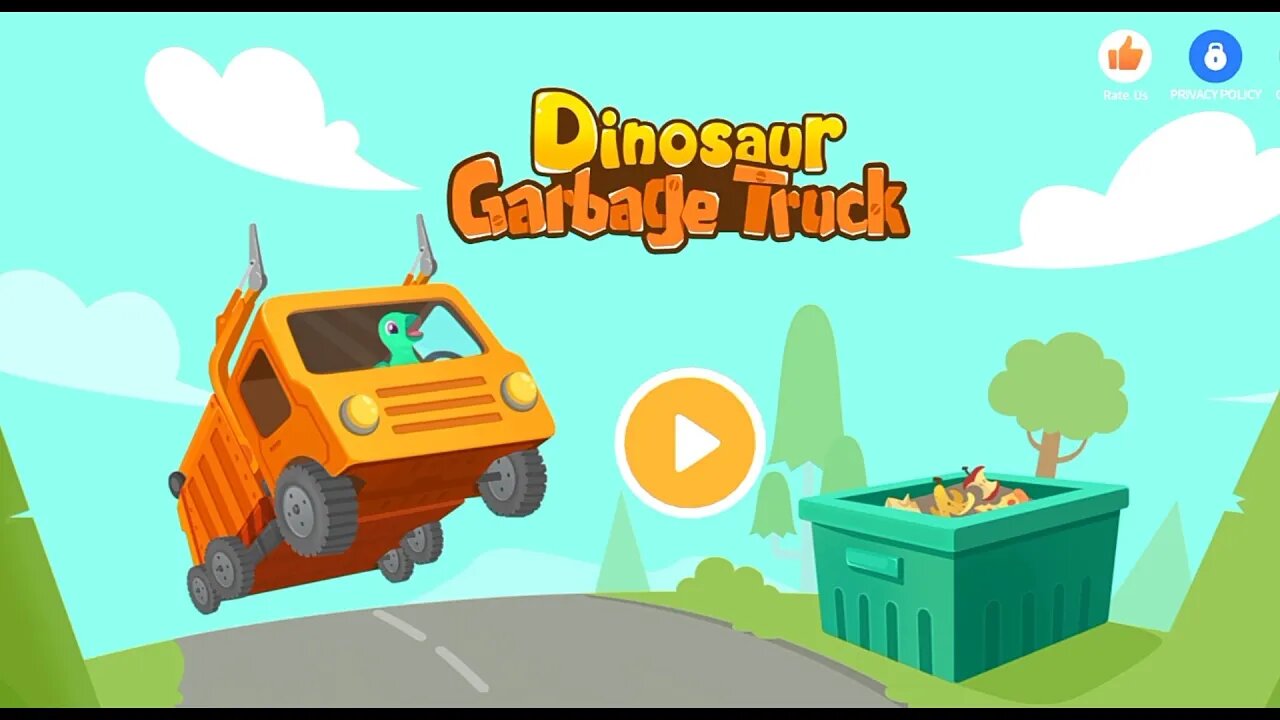 Динозаврик работает на мусоровозе/Dinosaur works on a garbage truck
