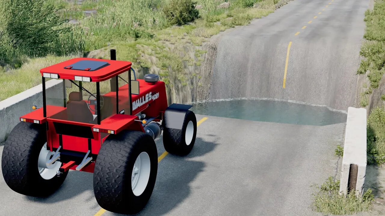 Tractor vs Giant Pit 2 | BeamNG | Crash Cars Games