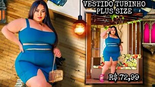✔️ VESTIDO TUBINHO PLUS SIZE CREPE DE MALHA