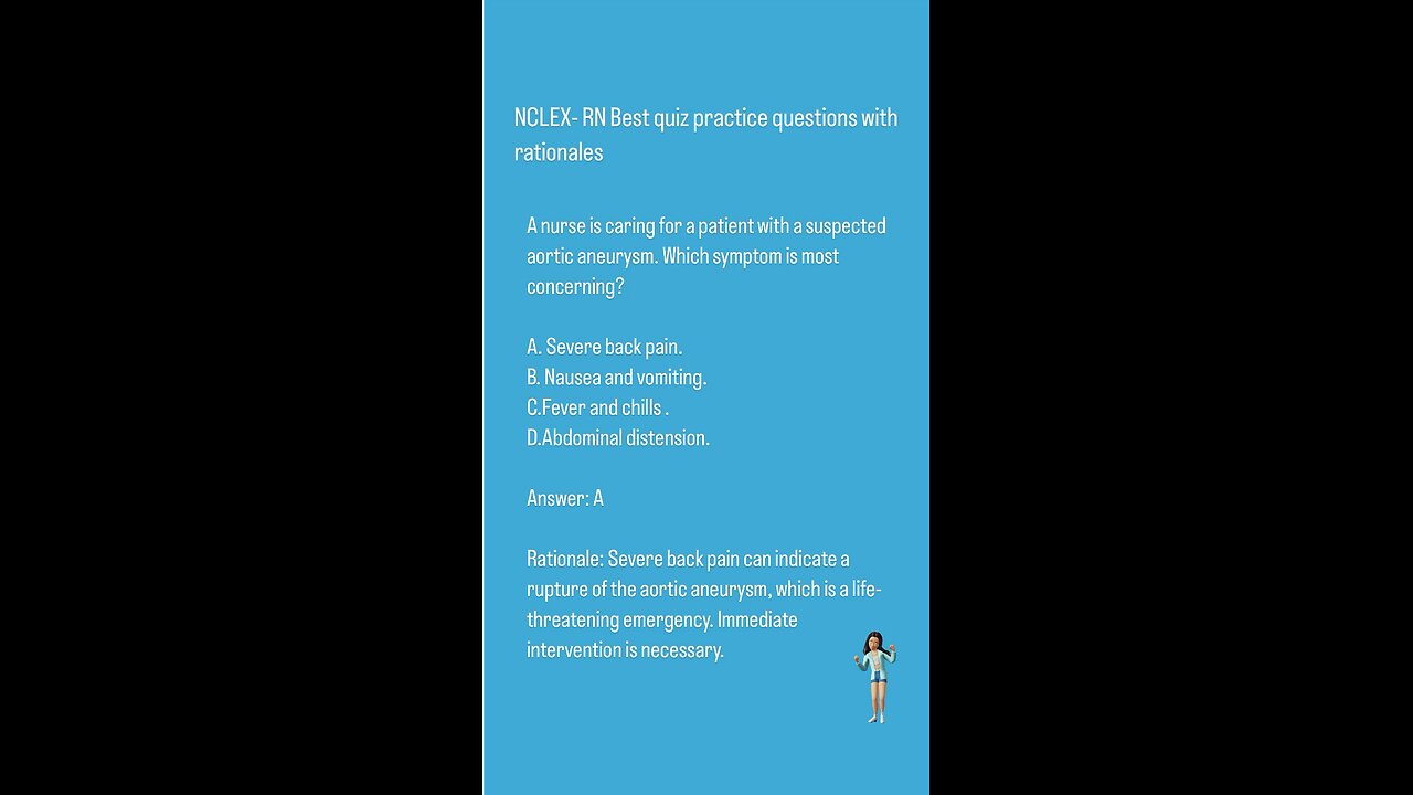 NCLEX-RN Best quiz practice questions with rationals ( CVS)