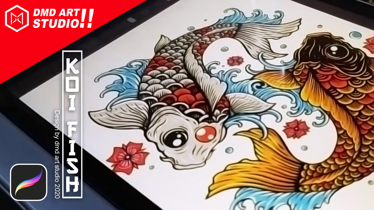 Drawing a Koi Fish use Procreate