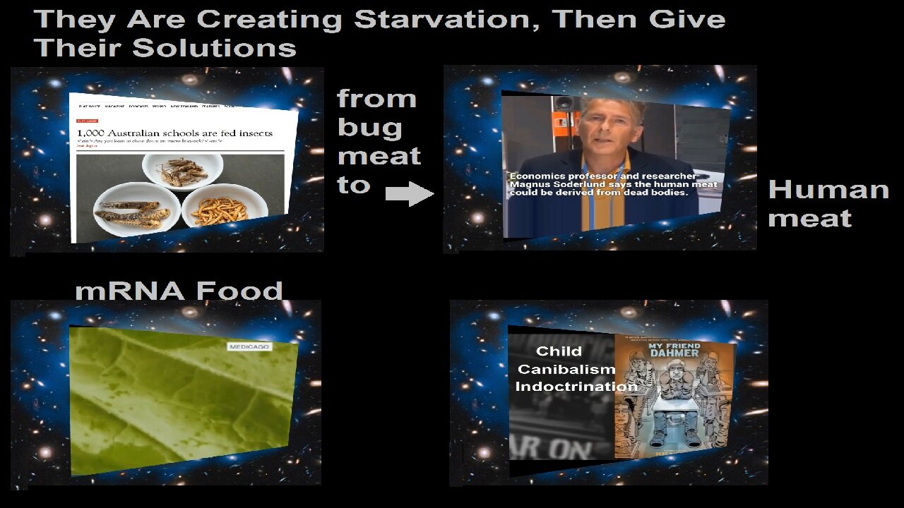 From Eating Bugs & Fake Meat, mRNA Infected Foods, Indoctrinating Children to Canibalism