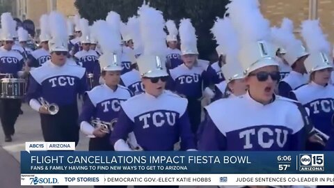 Flight cancellations impact Fiesta Bowl attendees