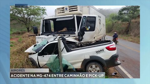 Aimorés: acidente na MG-474 entre caminhão e Pick-Up