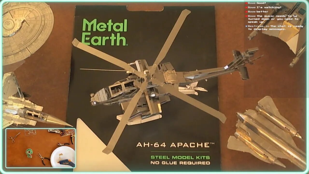 Building Metal Earth Models While listening to Some Good Tunes AH-64 Apache