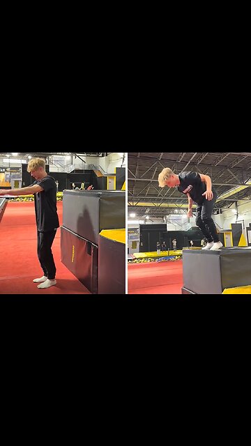 Parkour Athlete Impressively Does A Backflip Jump On A High Box