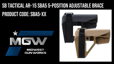 SB Tactical AR-15 SBA5 5-Position Adjustable Brace - SBA5-XX