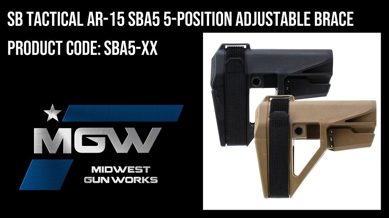 SB Tactical AR-15 SBA5 5-Position Adjustable Brace - SBA5-XX