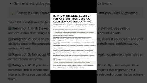 HOW TO WRITE A STATEMENT OF PURPOSE (SOP) THAT GETS YOU ADMISSION AND SCHOLARSHIPS