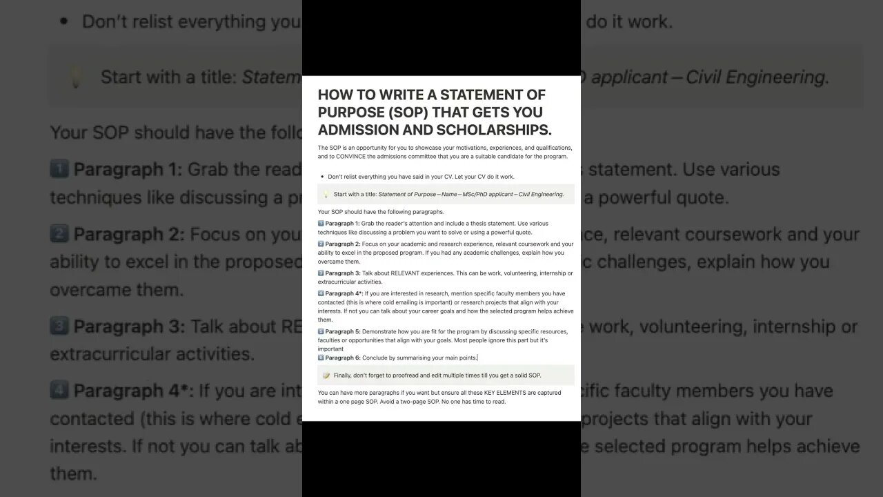 HOW TO WRITE A STATEMENT OF PURPOSE (SOP) THAT GETS YOU ADMISSION AND SCHOLARSHIPS