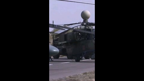 Dozens of Russian Army Aviation Mil Mi-28NE/N and Kamov Ka-52 helicopters in the Rostmeo video