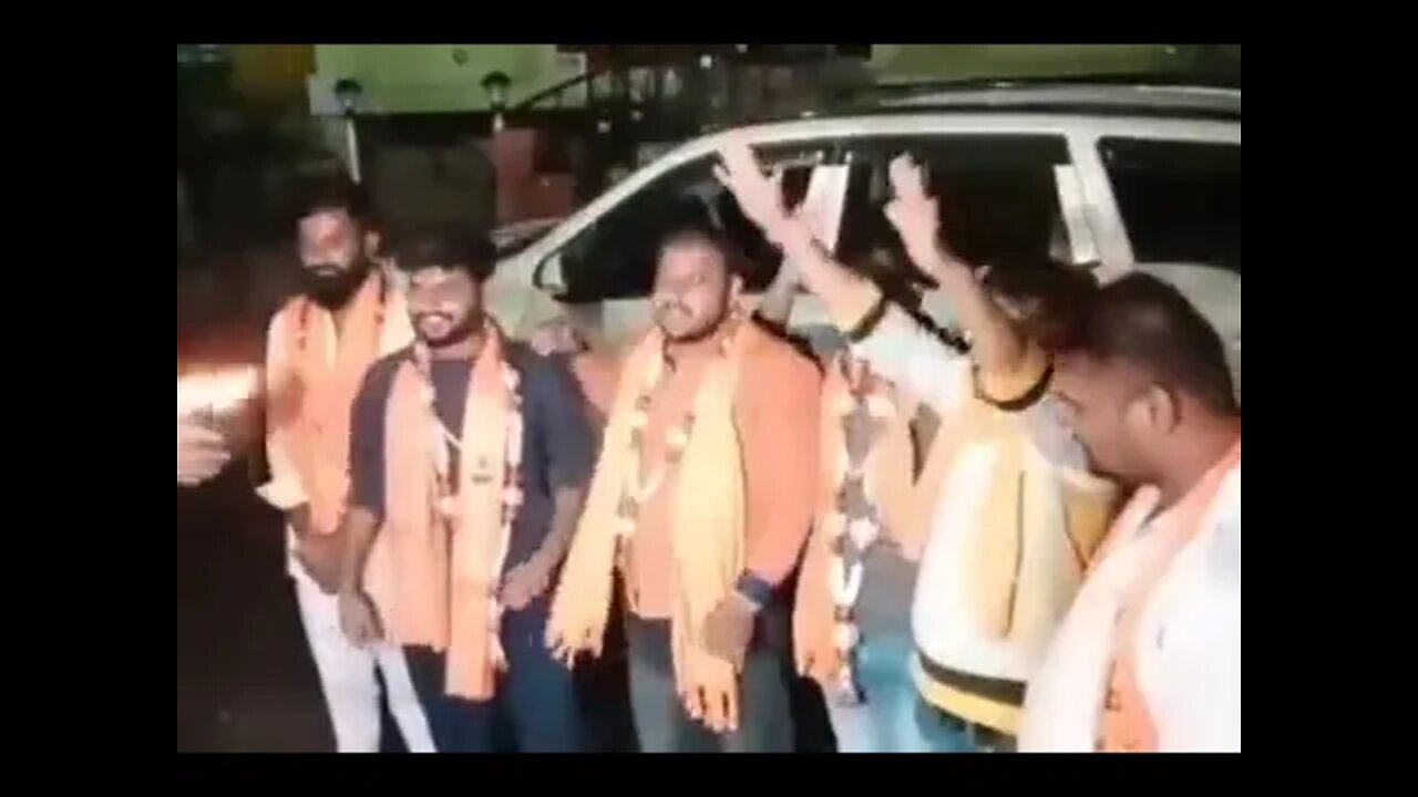 Sriramsene activists arrested for destroying muslims watermelon Cat get heroic welcome by the Group